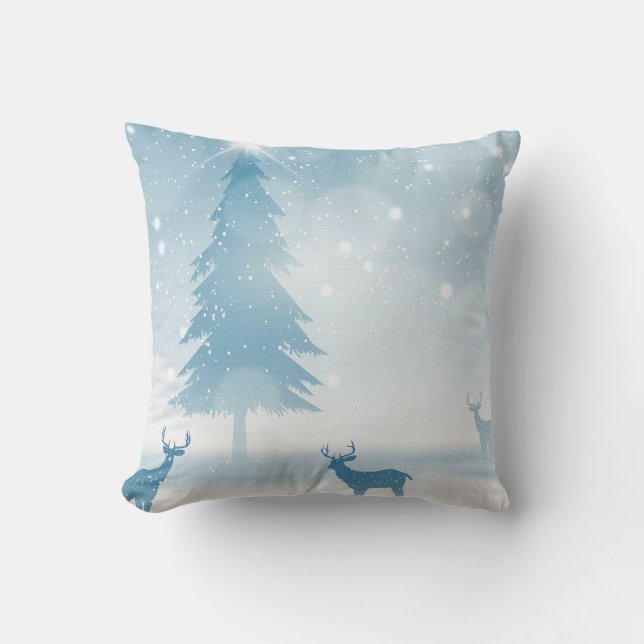 Dekorativ Snö Blue & White Boll God jul Kudde (Framsida)