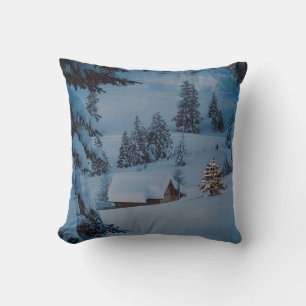 Dekorativ Snö Blue & White Boll God jul Kudde