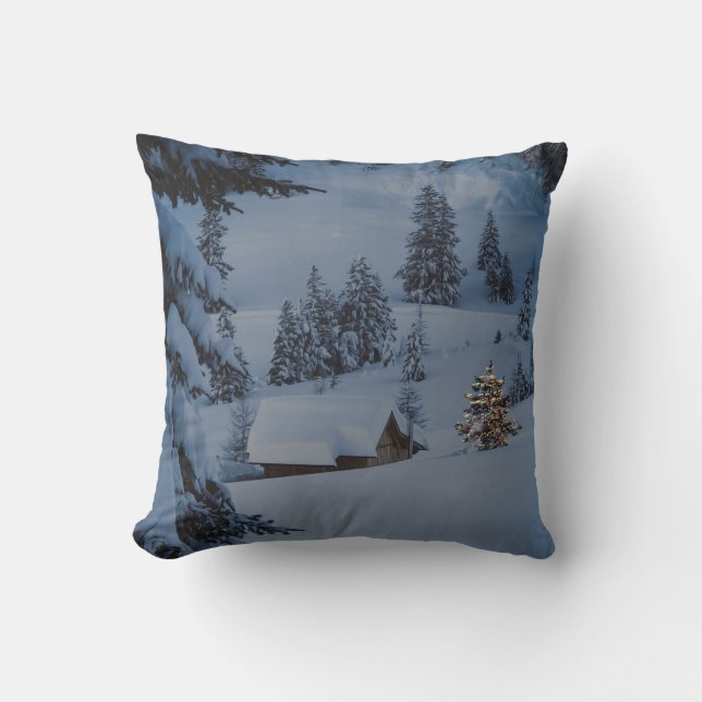 Dekorativ Snö Blue & White Boll God jul Kudde (Framsida)