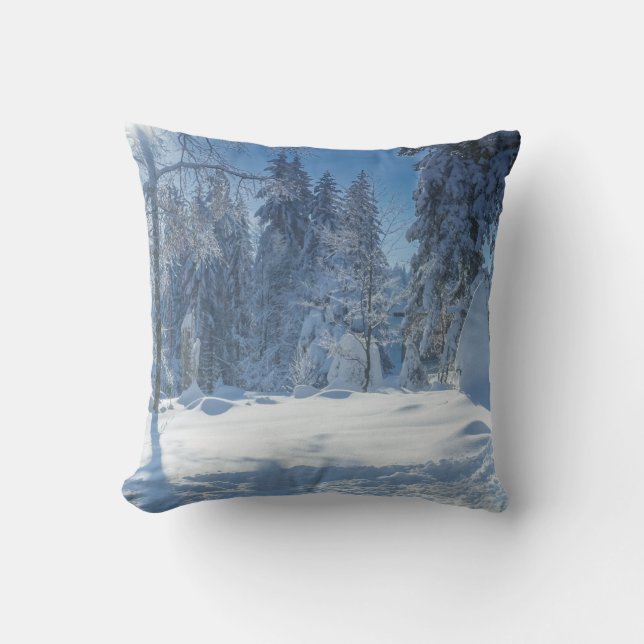Dekorativ Snö Blue & White Boll God jul Kudde (Framsida)