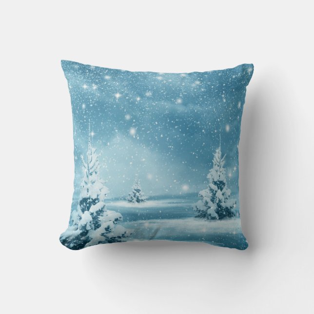 Dekorativ Snö Blue & White Boll God jul Kudde (Framsida)