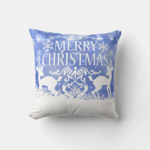 Dekorativ Snö Blue & White Boll God jul Kudde