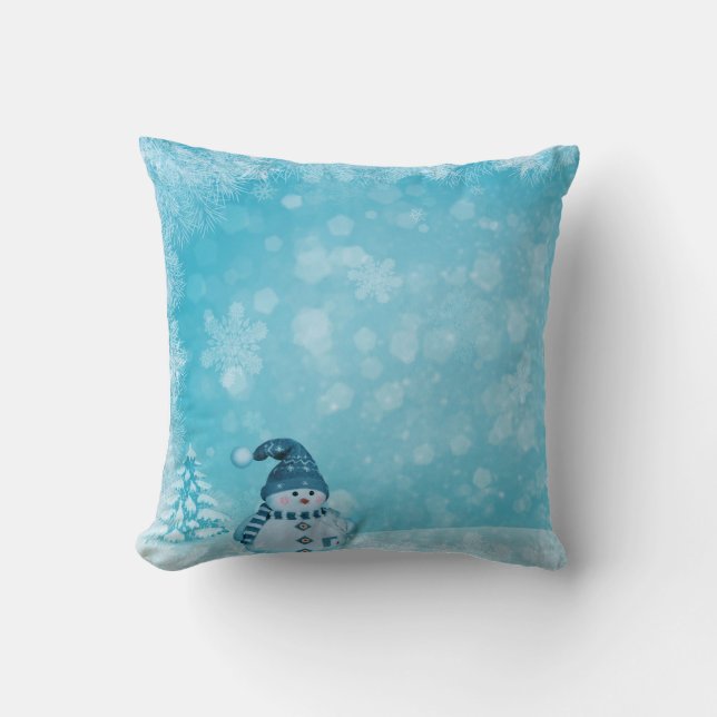 Dekorativ Snö Blue & White Boll God jul Kudde (Framsida)