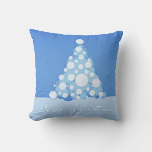 Dekorativ Snö Blue & White Boll God jul Kudde
