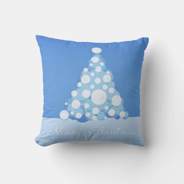 Dekorativ Snö Blue & White Boll God jul Kudde (Framsida)