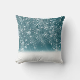 Dekorativ Snö Blue & White Boll God jul Kudde
