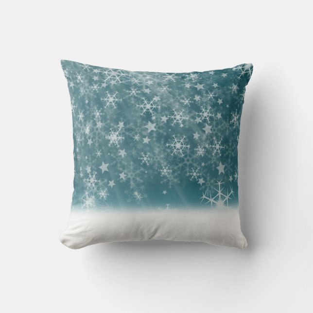 Dekorativ Snö Blue & White Boll God jul Kudde (Framsida)