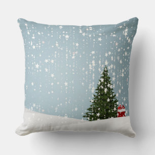 Dekorativ Snö Blue & White Boll God jul Kudde