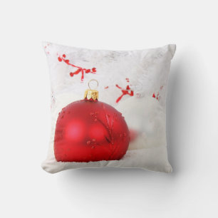 Dekorativ Snö Red & White Boll God jul Kudde