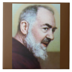 DEKORATIV ST PADRE PIO BELÄGGER MED TEGEL KAKELPLATTA