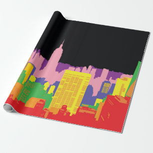 Dekorativ stads siluett bakgrund urbana byggnader presentpapper