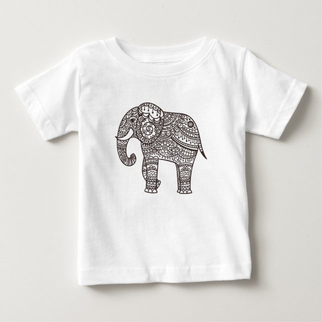 Dekorativ stilelefant tee shirt (Framsida)