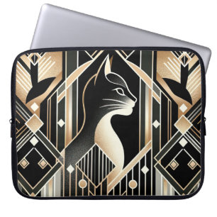 Dekorativ svart katt Abstrakt Laptop sleeve