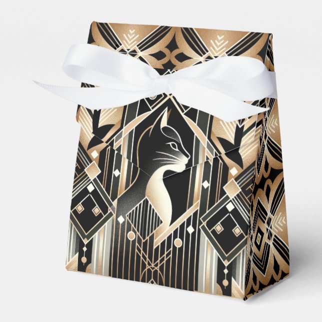 Dekorativ svart katt abstrakt presentask (Framsidan Sidan)