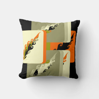 Dekorativ svart Orange och Khaki Pillow Kudde