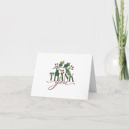 Dekorativ Tack med Holly Sprig Helgdag Card Helgkort