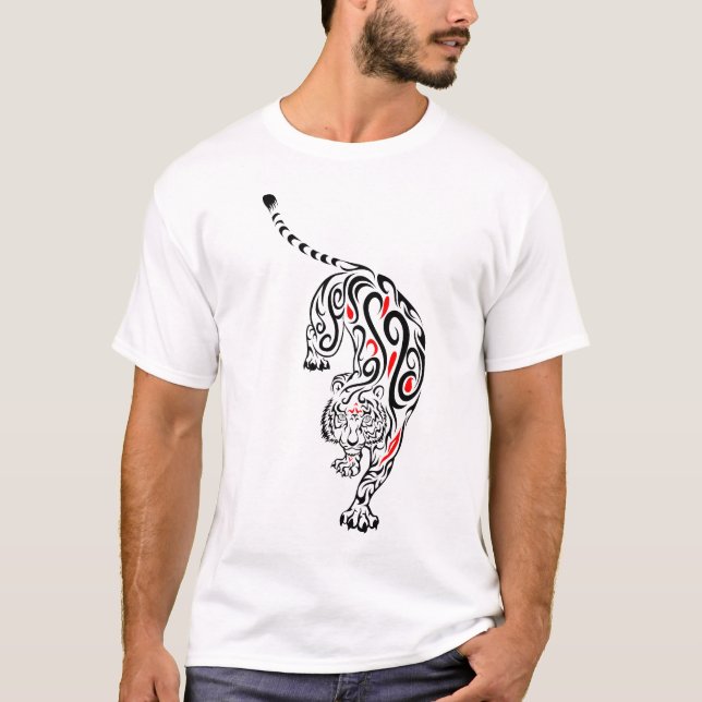 Dekorativ tiger tee shirt (Framsida)