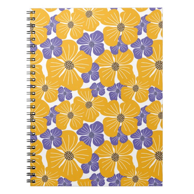Dekorativ vacker abstrakt, modern stil-blommigt  anteckningsbok (Framsidan)