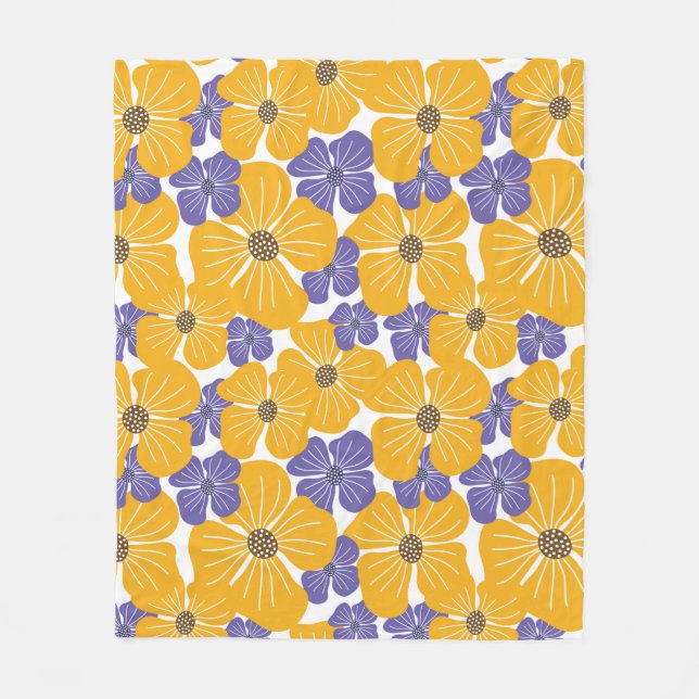 Dekorativ vacker abstrakt, modern stil-blommigt  fleecefilt (Framsidan)