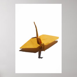 dekorativ väggkonstaffisch, lycklig origamitrana poster