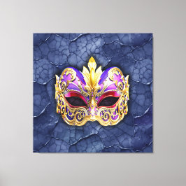 Dekorativ venetiansk mask på texturerad Mörk Canvastryck