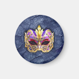 Dekorativ venetiansk mask på texturerad Mörk Magnet