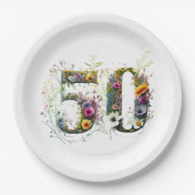 Dekorativ vildblomma-text för 50-årsdag