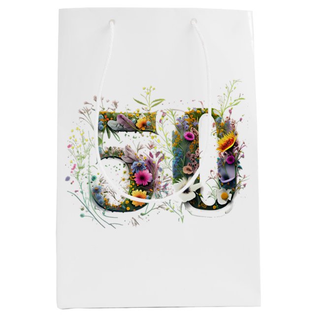 Dekorativ vildblomma text för 50-årsdag (Framsidan)