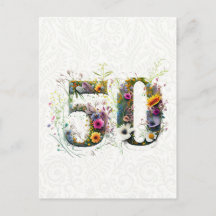 Dekorativ vildblomma text för 50-årsdag