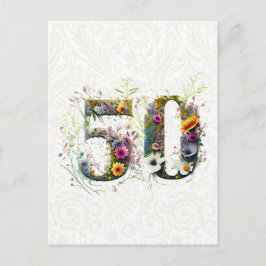 Dekorativ vildblomma text för 50-årsdag vykort