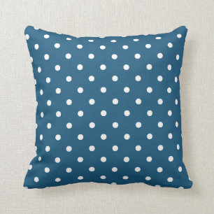 Dekorativ Vintage Blue Polka dots Kudde