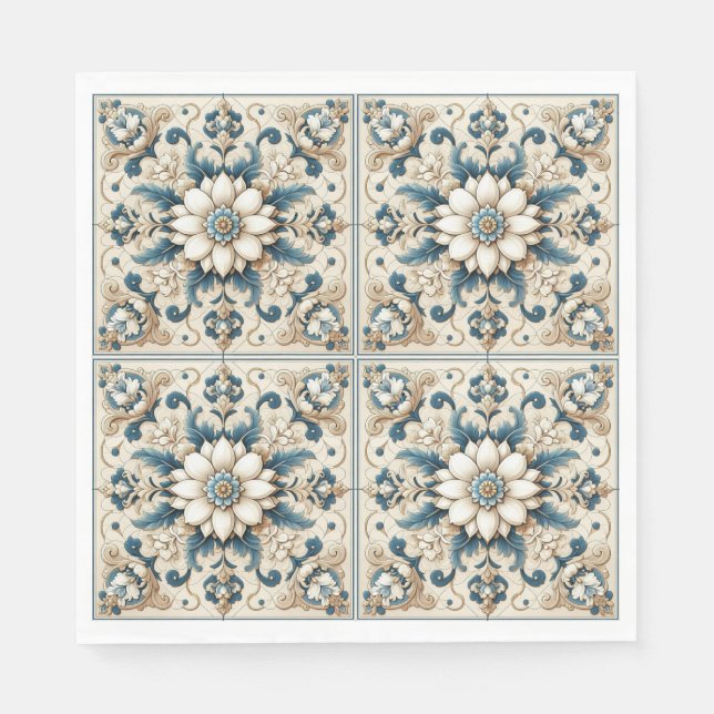 Dekorativ vintage pappersservett (Framsidan)