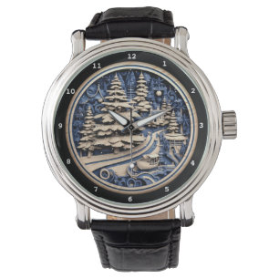 Dekorativ vintervy med festlig touch armbandsur