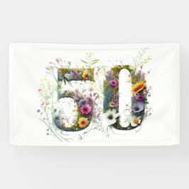 Dekorativ Wildblomstext 50:e födelsedagen