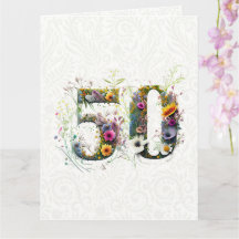 Dekorativ Wildblomstext 50:e födelsedagen