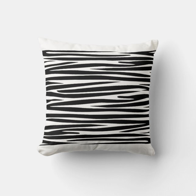 Dekorativ zebra ränder-djurskrift mönster kudde (Framsida)