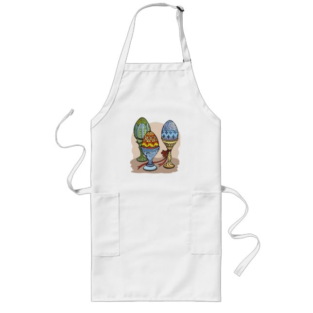 Dekorativa ägg Apron Långt Förkläde (Framsidan)
