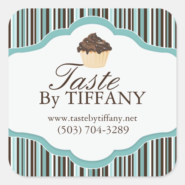 Dekorativa bageri fyrkantigt klistermärke (Framsida)