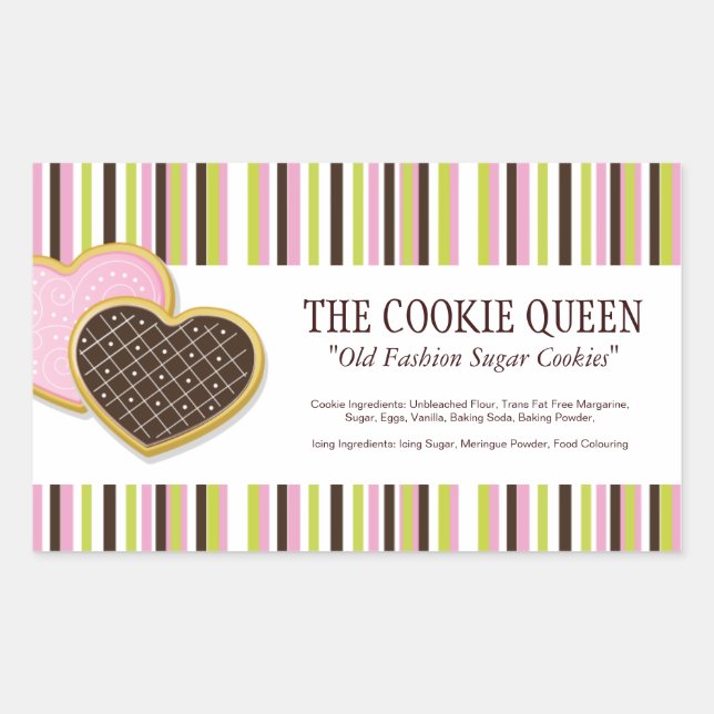 Dekorativa bakverk Ingredienta etiketter (Framsida)