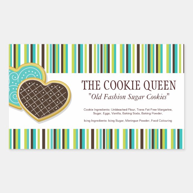 Dekorativa bakverk Ingredienta etiketter (Framsida)