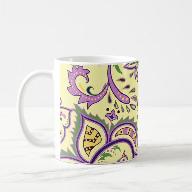 Dekorativa blommönster kaffemugg (Vänster)