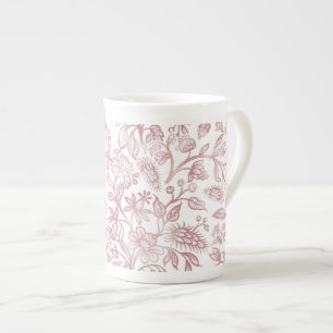 Dekorativa blommor 19 benporslin mugg