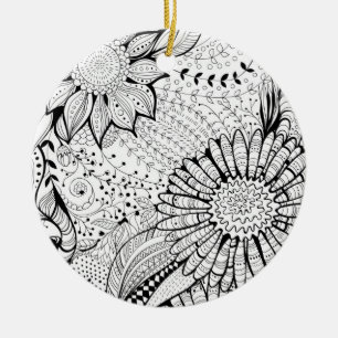 Dekorativa blommor julgransprydnad keramik
