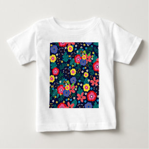 Dekorativa blommor och Löv Mönster-48675 T Shirt