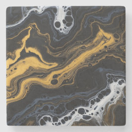 Dekorativa brickor för lyxig Abstrakt - svart, Gul Stenunderlägg