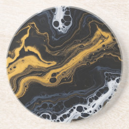 Dekorativa brickor för lyxig Abstrakt - svart, Gul Underlägg