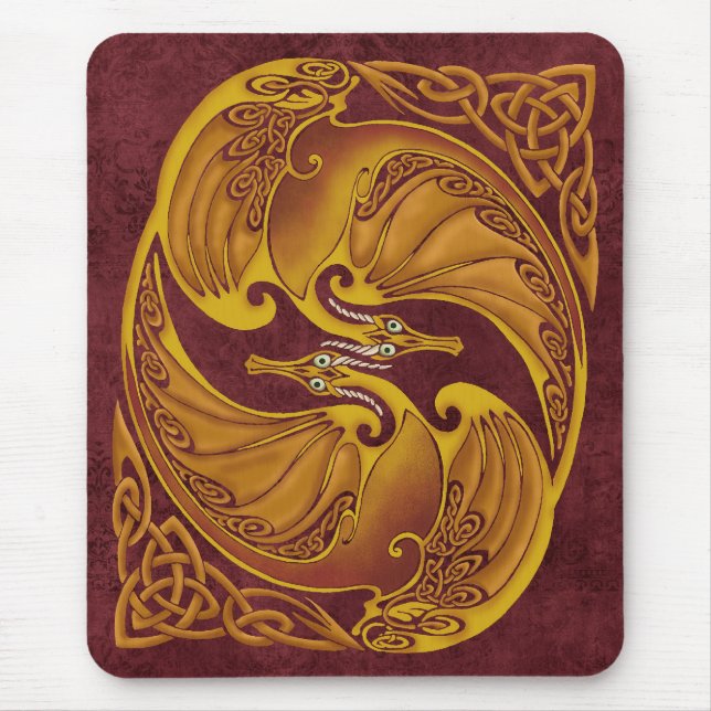 Dekorativa Celtic drakar Musmatta (Framsidan)