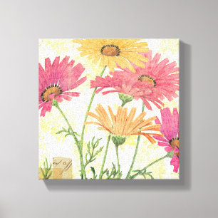 Dekorativa daisy canvastryck