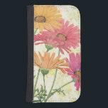 Dekorativa daisy plånboksfodral för samsung galaxy s4<br><div class="desc">© stämm Schlabach/vilden Apple.  En samling av dekorativa daisy i gult och rosor skuggar. Avbilda presenterar en benvit bakgrund.</div>