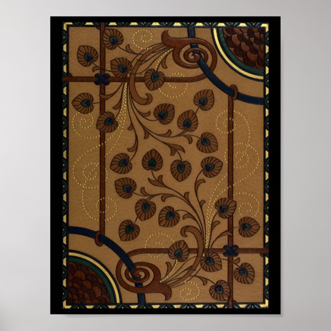 Dekorativa Deco Blommor Poster (Framsidan)